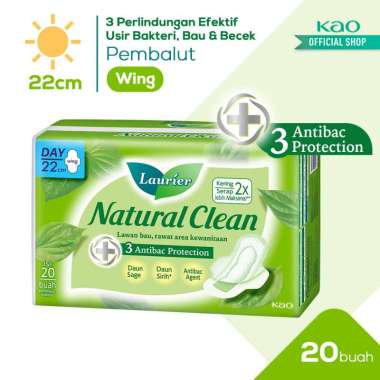 Promo Harga Laurier Natural Clean Wing 22cm 20 pcs - Blibli