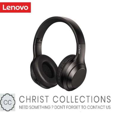 LENOVO HEADPHONE BLUETOOTH WIRELESS HEADSET GAMING MIC ON TH10 Hitam