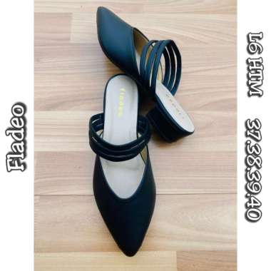 Sandal bustong fladeo hitam cantik 37