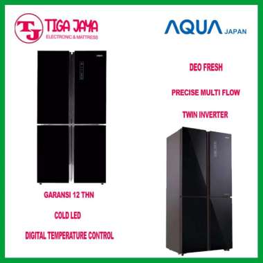 Aqua Kulkas Multi Door AQR-IG525AM(GB) - 456L Hitam