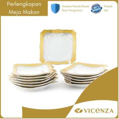 Gratis Ongkir Vicenza Piring Kecil Kotak 1 Lusin B423 Padi