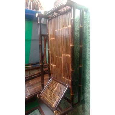 kursi malas besar bahan bambu hitam