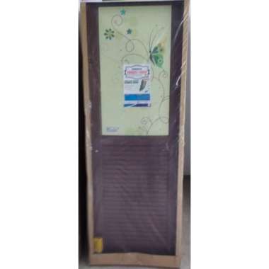 pintu kamar mandi baja galvalum kaca motif gambar coklat Kanan