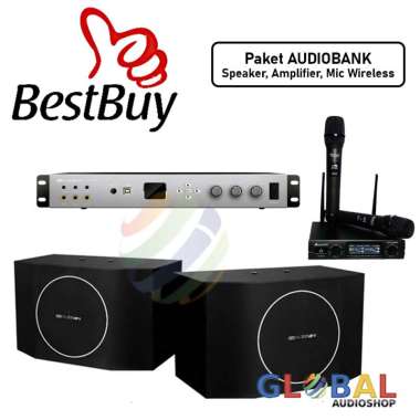 Karaoke Paket Audiobank Alpha-X Amplifier Speaker AKS-200 Mic Wireless