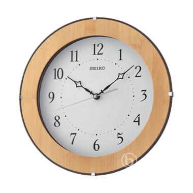 Seiko QXA-783 Case Kayu Analog Jam Dinding [30 cm/ Original] Brown White