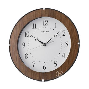 Seiko QXA-783 Case Kayu Analog Jam Dinding [30 cm/ Original] Dark Brown White