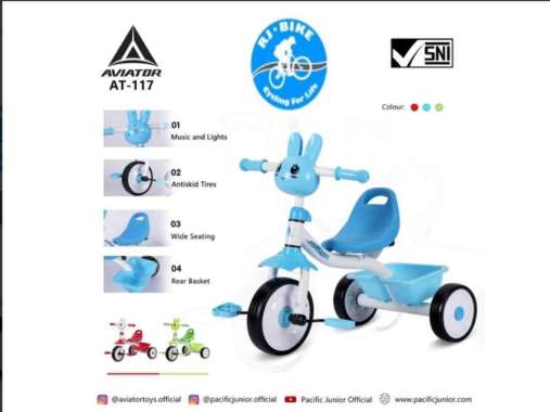 Sepeda Roda Tiga Aviator AT 117 Musik TC Aviator