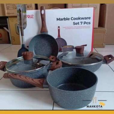 Wajan Cypruz Marble Cookware Panci Set Penggorengan Anti Lengket