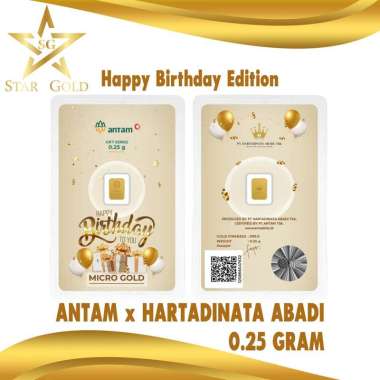 LOGAM MULIA MICRO GOLD ANTAM HARTADINATA 0.25GRAM BIRTHDAY GOLD SERIES