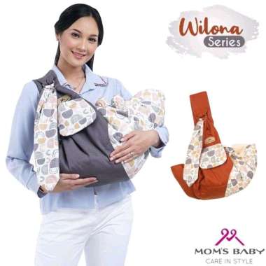 Moms Baby Gendongan Bayi Samping Wilona Series Grey