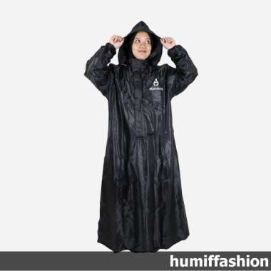 Jas Hujan Muslimah Raincoat Wanita Jas Ujan Wanita Mantel Hitam Hitam