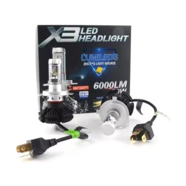 X3 LED Lampu Led X3 H4 Philips Lumileds 3 Warna Tembus Kabut dan Hujan