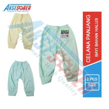 Celana Panjang Bayi / Pants Baby / Celana Polos Panjang Bayi SNI / Celana Bayi Polos Berwarna 3 Pcs 