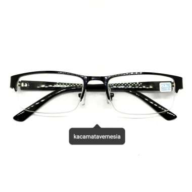 Kacamata Minus Pria Wanita Kacamata Minus Instan Siap Pakai Model Senar Half FrameVernesia 124 -1.25