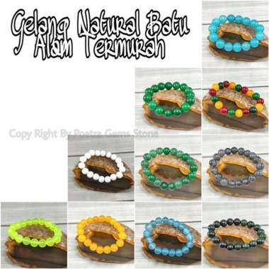 Gelang Natural Batu Giok Alam 10mm Original Termurah Hijau Stabilo