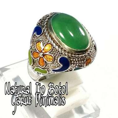 CINCIN NATURAL BATU AKIK GREEN CHALCEDONY IJO BOTOL GARUT