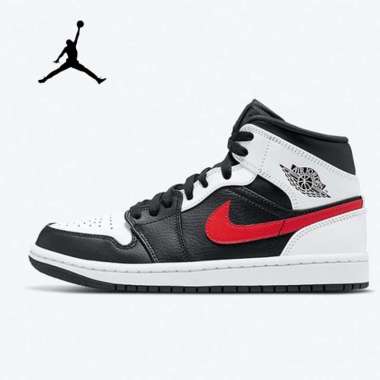 jordan aj1 mid red and black