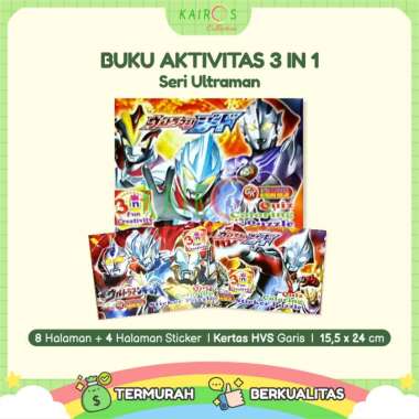 Buku Aktivitas, Mewarnai, Stiker (3 In 1) - Ultraman