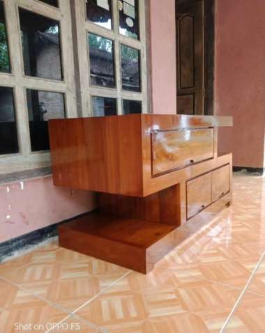 Bufet Jati Solid Minimalis/Bufet Minimalis, Meja TV Minimalis - 3 Laci