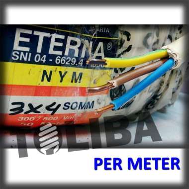 kabel eterna nym 3x4 / 3 x 4 kawat isi 3 / 4mm 4 mm / meter SNI