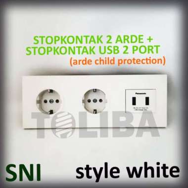 stopkontak 2 stop kontak arde cp + stop kontak usb panasonic minimalis