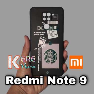 CASE REDMI NOTE 9 SQUARE EDGE SOFTCASE STARBUCKS REDMI NOTE 9 Hitam