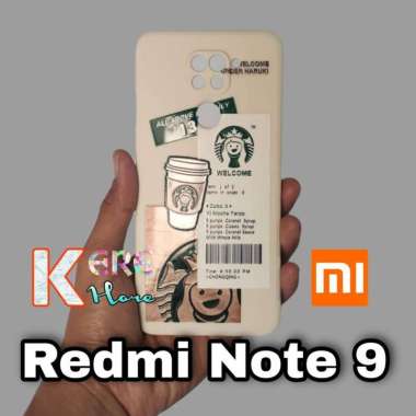 CASE REDMI NOTE 9 SQUARE EDGE SOFTCASE STARBUCKS REDMI NOTE 9 Cream