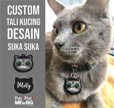 Kalung Kucing Custom Nama / Foto