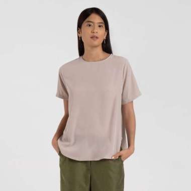 M231 Kemeja Wanita Blouse Pendek Coklat 2450A S Coklat