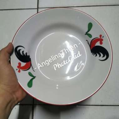 Piring Keramik Ayam Jago Kopin Porcelain 9" - Piring Makan Keramik