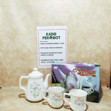 Kado Teko Set isi 3Pcs Napoleon motif Flamingo - cangkir set cantik