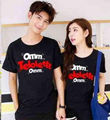 KAOS COUPLE PASANGAN REMAJA KAPELAN PACAR KAOS COPLE KOPLE BAJU CAUPLE KOPEL OM TELOLETET HITAM 1053