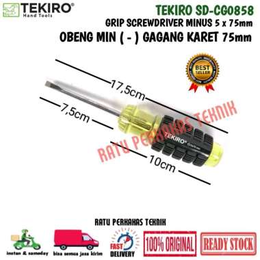 OBENG MIN TEKIRO 5 x 75MM SD-CG0858 / OBENG MINUS TEKIRO 75 MM ORIGINAL MURAH