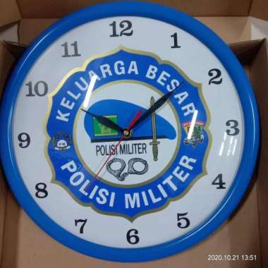 Jam dinding polisi militer gambar baret biru|Jam PM |Wall clock