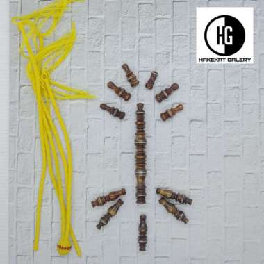 set benang rajut/kepala/pembatas tasbih akar bahar kuning emas D716