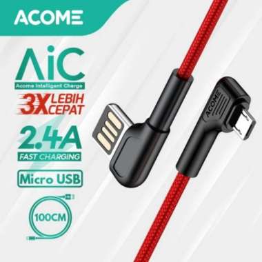 Michiro Kabel Data USB Untuk Gaming Model L Micro USB Gaming Data Cable Red