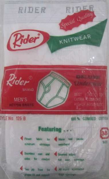 Celana Dalam Pria Big Size Jumbo Ukuran Besar Merk Rider R 125 BS multicolor 40