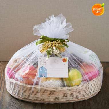 PARCEL HAMPERS BUAH LEBARAN MODEL KERANJANG + Free Kartu Ucapan [HARVEST LINE] Kecil
