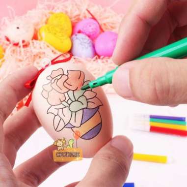 DIY Telur Paskah + Spidol Souvenir Egg Hunt Mainan Easter Egg
