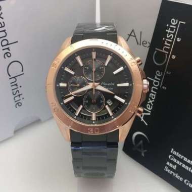 Jam Tangan Pria Alexandre Christie AC6525 / AC 6525 Rosegold Black Ori