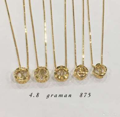 set kalung dan liontin model pendant brand polos elegant emas asli