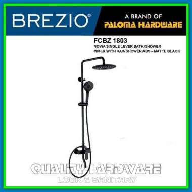 Paket Shower Set Hitam Brezio QHFCBZ 1803 Shower Tiang Hand Shower Dengan Rain Shower Murah Kualitas