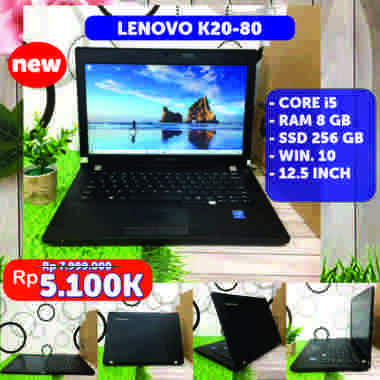 [NEW] Laptop Lenovo K20-80 Core i3 Ram 8GB/SSD 256 GB 12.5 Inch New Baru Murah Garansi