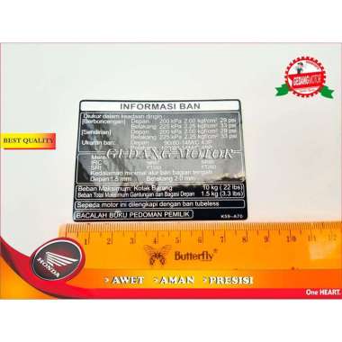 LABEL TIRE INFORMASI BAN VARIO BEAT SCOOPY SPACY ORIGINAL HONDA