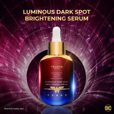 TRUEVE Wonder Woman Luminous Dark Spot Brightening Serum - NIACINAMIDE 10% & CERAMIDE Brightening Se