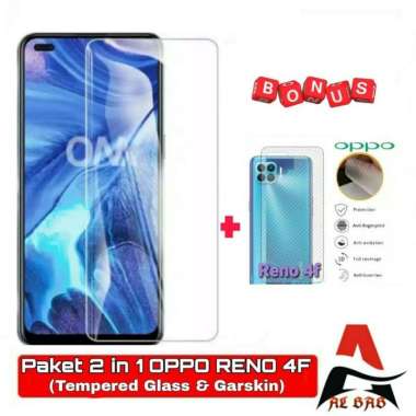 Tempered Glass OPPO RENO 4F Scren Protector Bonus Garskin OPPO RENO 4F
