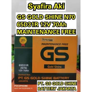 aki mobil GS GOLD SHINE MF N70 65D31R 12volt 70 amper