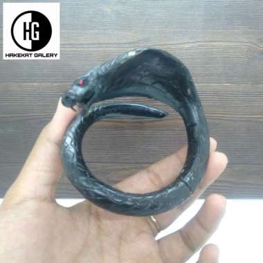 gelang akar bahar hitam ukir ular kobra D913