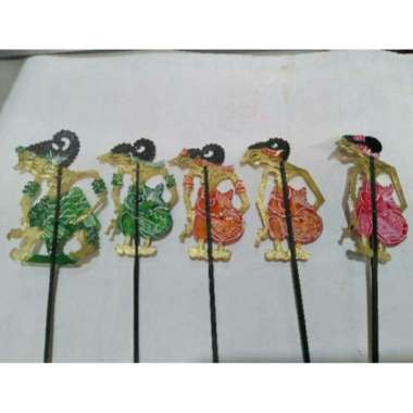 MINIATUR WAYANG KULIT PANDAWA LIMA WARNA WARNI - SOUVENIR MURAH