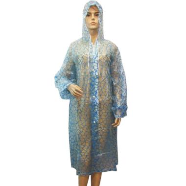 Rainy Collections Motif Mozaik Model Terusan Gamis Jas Hujan Transparan Semua Ukuran biru